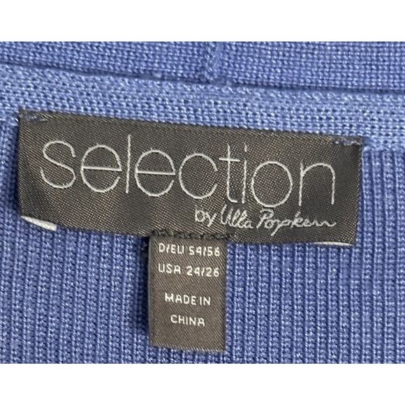 Selection by Ulla Popken Women Open Kimono Sleeve Periwinkle Cardigan Sz 24 EC - Picture 10 of 16